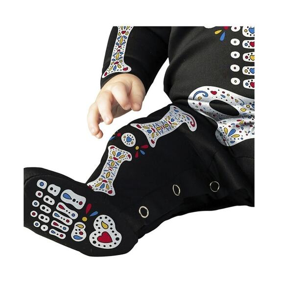 Sugar Skull Skeleton Halloween Costume for Infant Size 0-6 Months - Picture 4 of 6